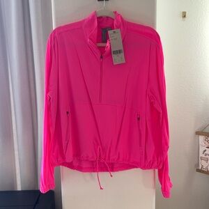 Sweaty Betty Training Day Half Zip Pink Jacket Size L NWT